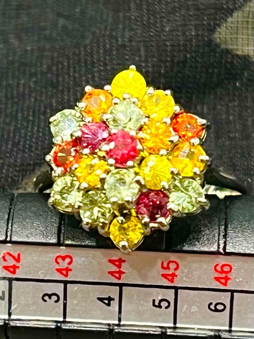 Natural Multicolor Sapphire 14KGP Ring